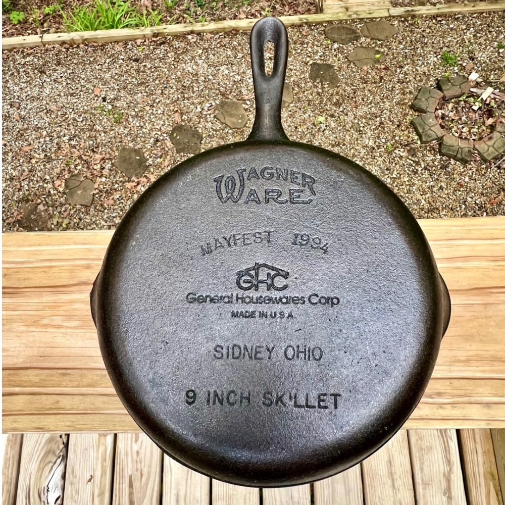 Skillet Wagner Ware GHC 9 inch Cast Iron Mayfest 1994 Restored Seasoned USA Pan - Picture 3 of 9